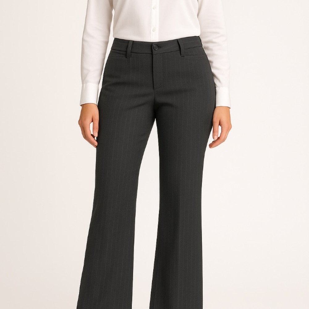 GAP Charcoal Pinstripe Flare Pants